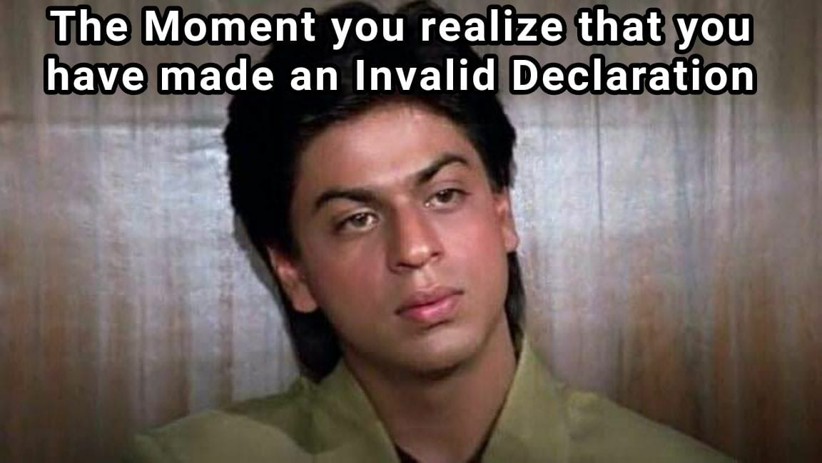 invalid declaration